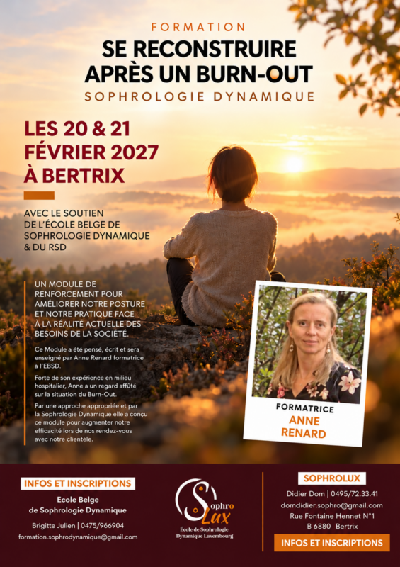 20 et 21 février 2027 –  Module de renforcement pour sophrologues – Le Burnout